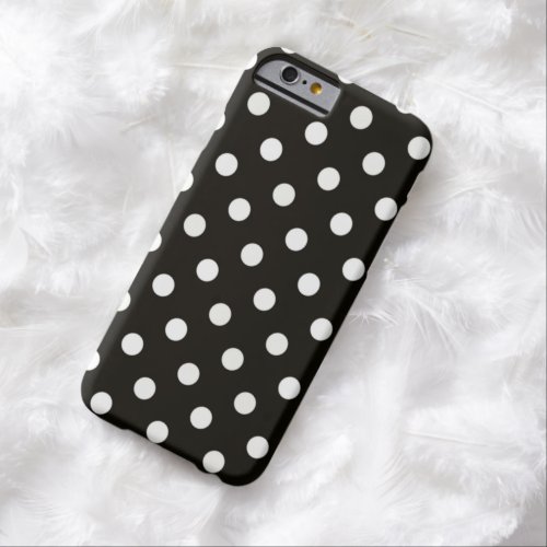 Classy Black and White Polka Dot Pattern Design Barely There iPhone 6 Case
