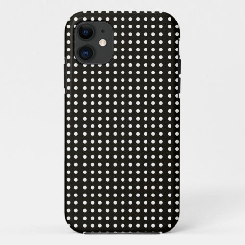 Classy Black and White Polka Dot Pattern Design iPhone 11 Case