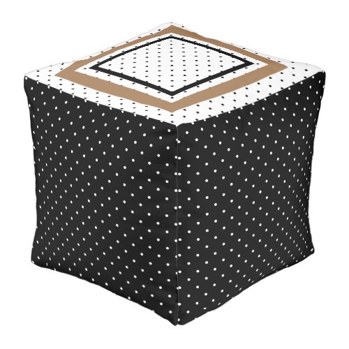 Classy Black and White Polka_Dot Pouf