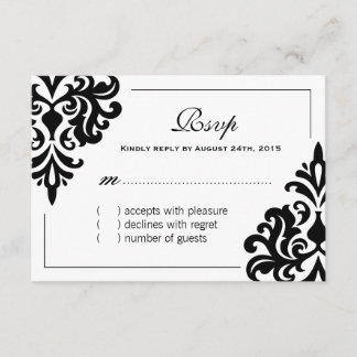 Classy Black and White RSVP Cards