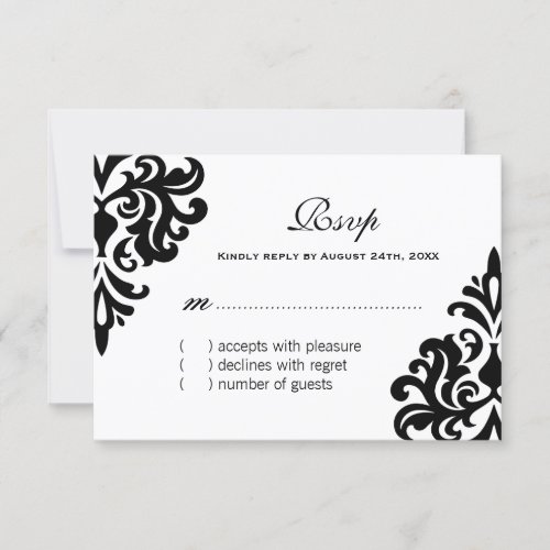 Classy Black and White RSVP Cards