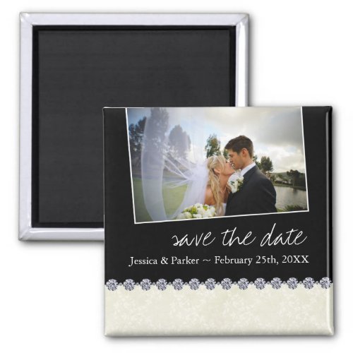 Classy Black and White Save the Date Magnet