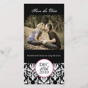 Classy Black and White Save the Date Photocard
