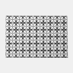 Classy Black and white Shippo Pattern Doormat