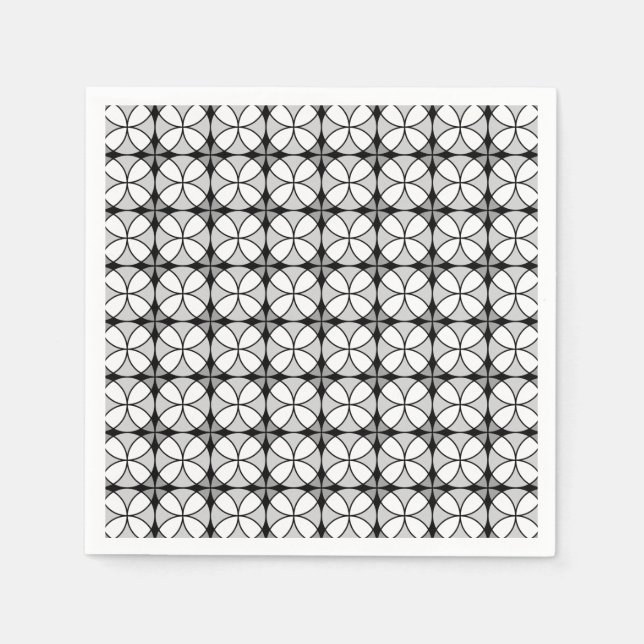 Classy Black and white Shippo Pattern Napkins (Front)
