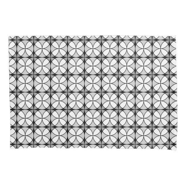 Classy Black and white Shippo Pattern Pillow Case (Front)