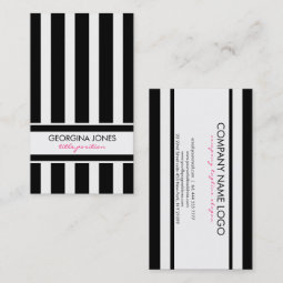 Classy Black And White Stripes Pattern Business Card | Zazzle
