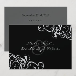 Classy Black and White Wedding Invitation