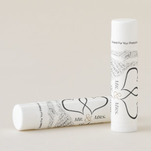 Classy Black and White Wedding Lip Balm