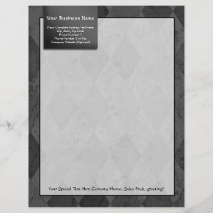 Classy Black Argyle Letterhead