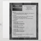 Classy Black Argyle Resume Template (Front/Back)