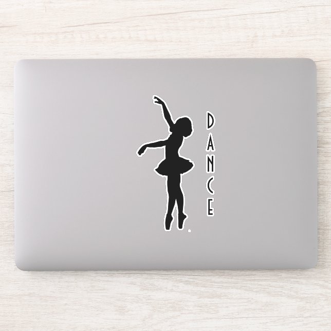 Classy Black Ballerina Silhouette Sticker (Computer)