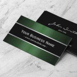 Classy Black Belt Green Metallic Business Card