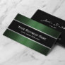 Classy Black Belt Green Metallic Business Card