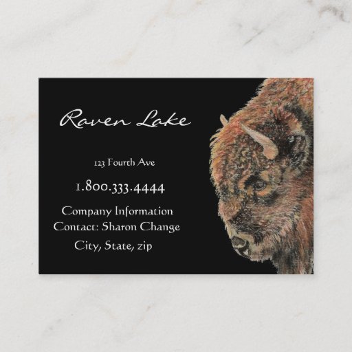 Customizable Classy Black Bison, Buffalo  Business Card