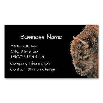 Classy Black Bison  Buffalo  Business Card by countrymousestudio at Zazzle