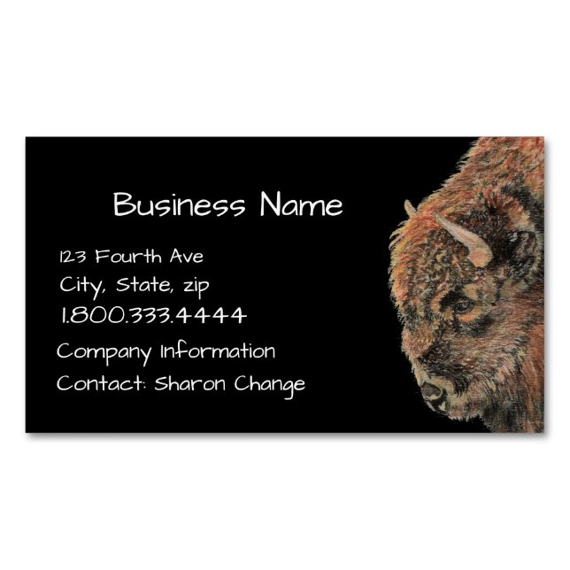Classy Black Bison, Buffalo  Business Card (Front)