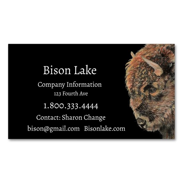 Classy Black Bison, Buffalo  Business Card (Front)