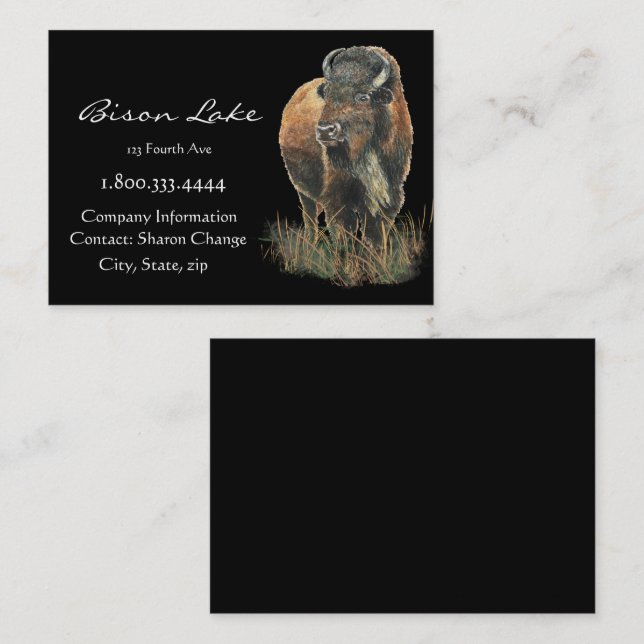 Classy Black Bison, Buffalo  Business Card (Front/Back)