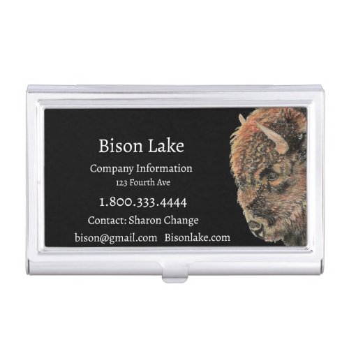 Classy Black Bison Buffalo  Business Card Business Card Case
