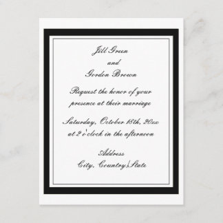 Classy Black Border Wedding Invitation