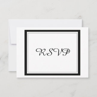 Classy Black Border Wedding RSVP Card