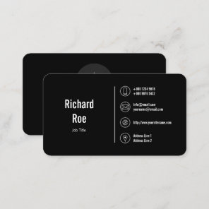 Classy Black Business Icons Logo Business Card