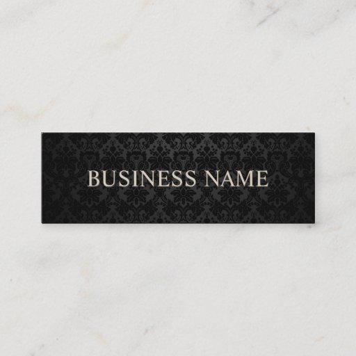 Customizable Classy Black Damask Mini Business Cards