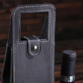Classy Black Faux Leather Wine Bottle Holder (Top)