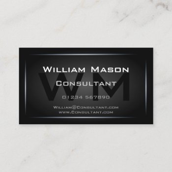 Classy Black Framed Monogram Professional Business Card by ImageAustralia at Zazzle
