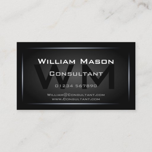 Customizable Classy Black Framed Monogram Professional Business Card Templates