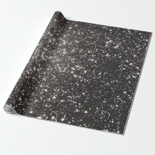 Classy Black Glitter Shiny Glimmer Glamour Wrapping Paper
