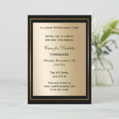 classy Black Gold Corporate party Invitation (Standing Front)
