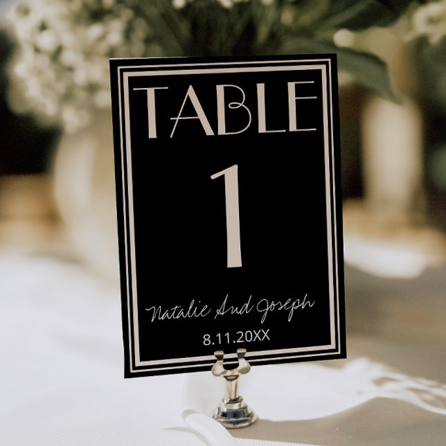 Classy Black Ivory Old Money Wedding Table Number (Creator Uploaded)