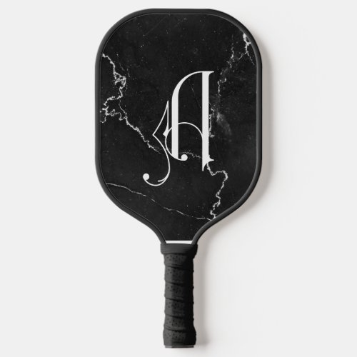 Classy Black Marble Decorative A Personalized  Pickleball Paddle