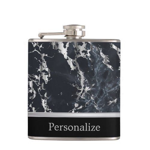 Classy Black Marble Stone Design Flask