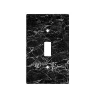 Classy Black Marble Texture Light Switch Cover