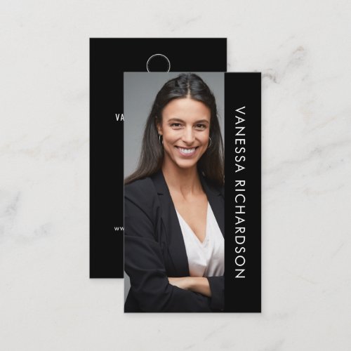 Classy Black Modern Minimal Brand Notary Public  Business Card