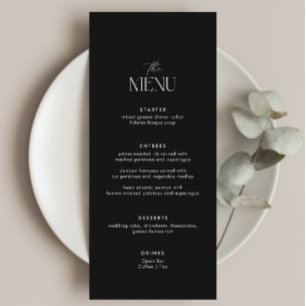 Classy Black Old Money Wedding Menu