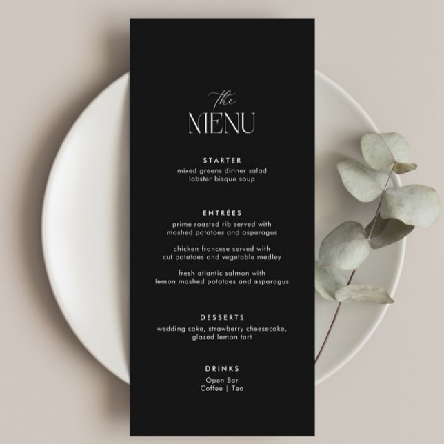 Classy Black Old Money Wedding  Menu (Creator Uploaded)
