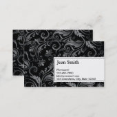 Classy Black Ornament Pharmacist Business Card (Front/Back)
