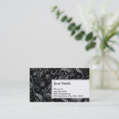 Classy Black Ornament Pharmacist Business Card (Standing Front)