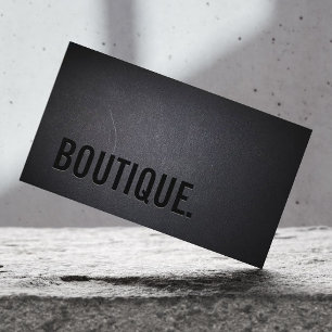 Classy Black Out Boutique Minimalist Elegant Business Card
