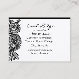 Classy Black Owl Bird Nature Custom Business Card