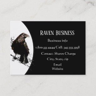 Classy Black Raven Bird  Business Service Shop  Card