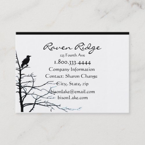 Classy Black Raven Ridge Bird Nature Custom Business Card