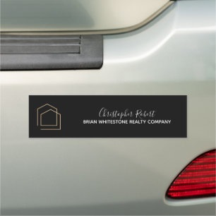 Classy Black Real Estate Car Magnet