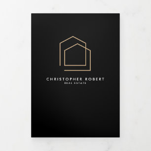 Classy Black Real Estate Fold Card