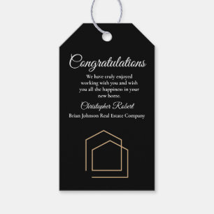 Classy Black Real Estate Gift Tags