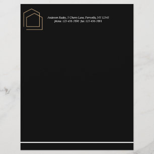 Classy Black Real Estate Letterhead